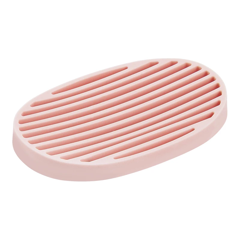 

Silicone Soap Holder Ellipse Portable Kitchen Sponge Box Storage Rack Bathroom Shower Non-Slip Soap Drain Rack Home Accessories
