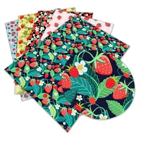 delicious fruit theme strawberry pattern faux leather lychee pattern fabric for bow earrings handbag crafts 30x136cm