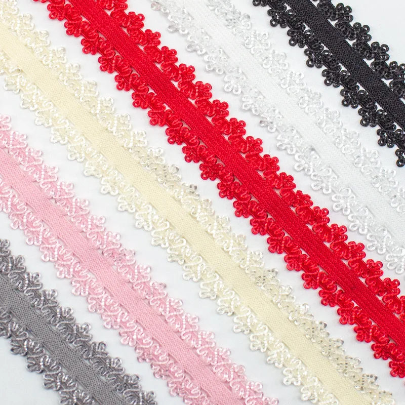 

50 Yards Nylon Elastic Band 20mm 12 Colors Stretchy Lace Trim for Garment Sewing Underwear Lingerie DIY Decorative Trim