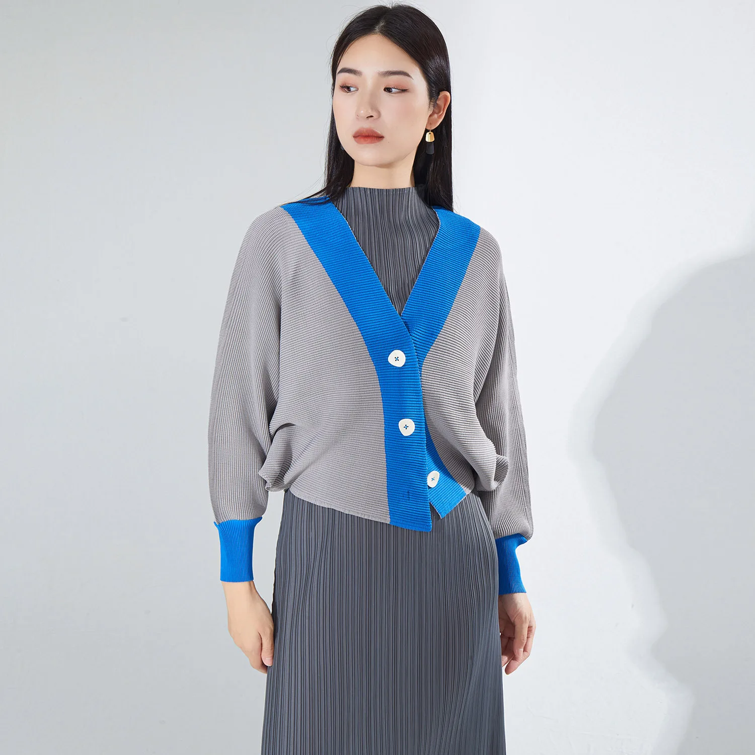 

Женский однобортный Кардиган с длинным рукавом летучая мышь