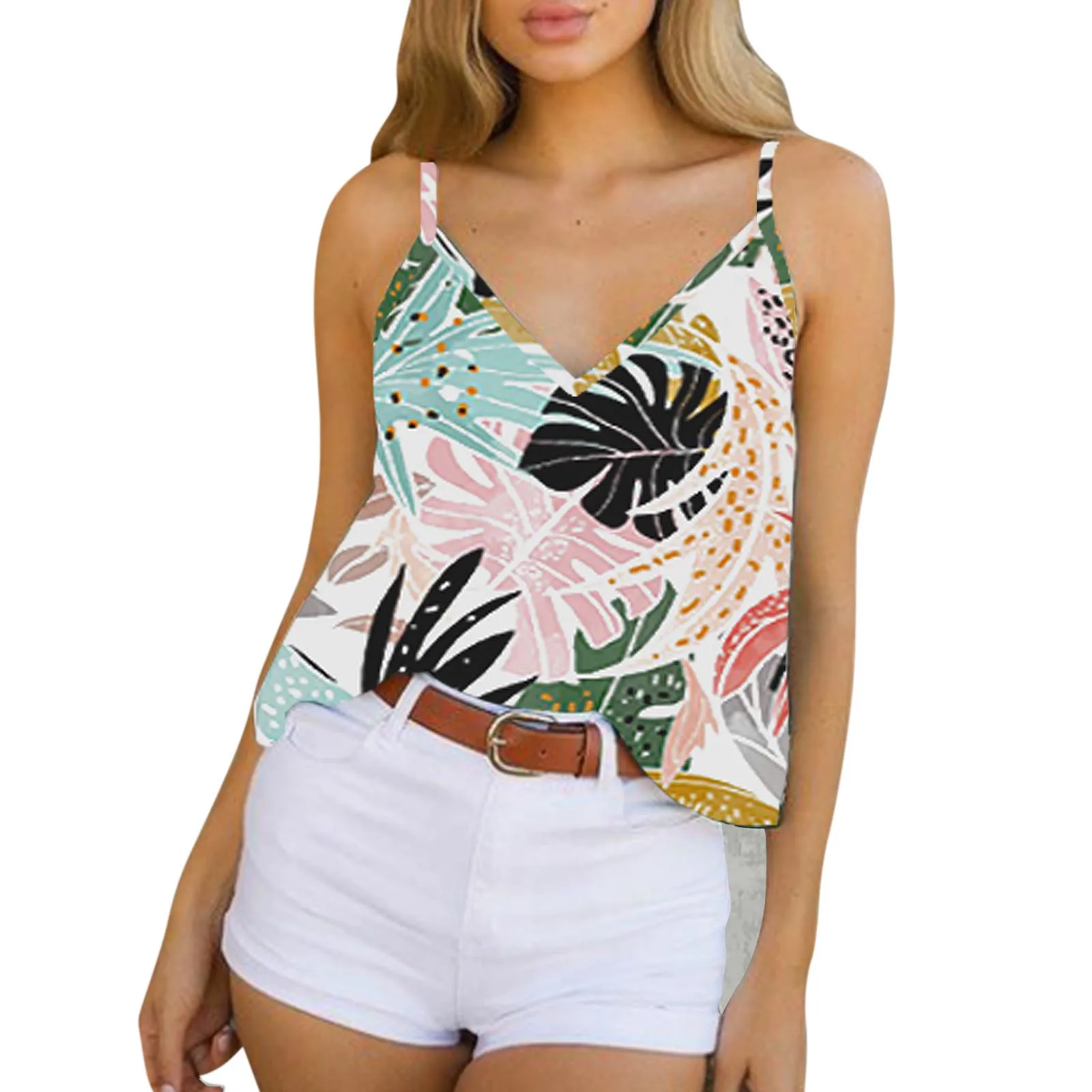 Womens Summer Camis Casual Boho Floral Print Camisole Tops Bohemian Style  V-neck Loose Tank Top Female Oversized T Shirt Female - купить по выгодной  цене | AliExpress