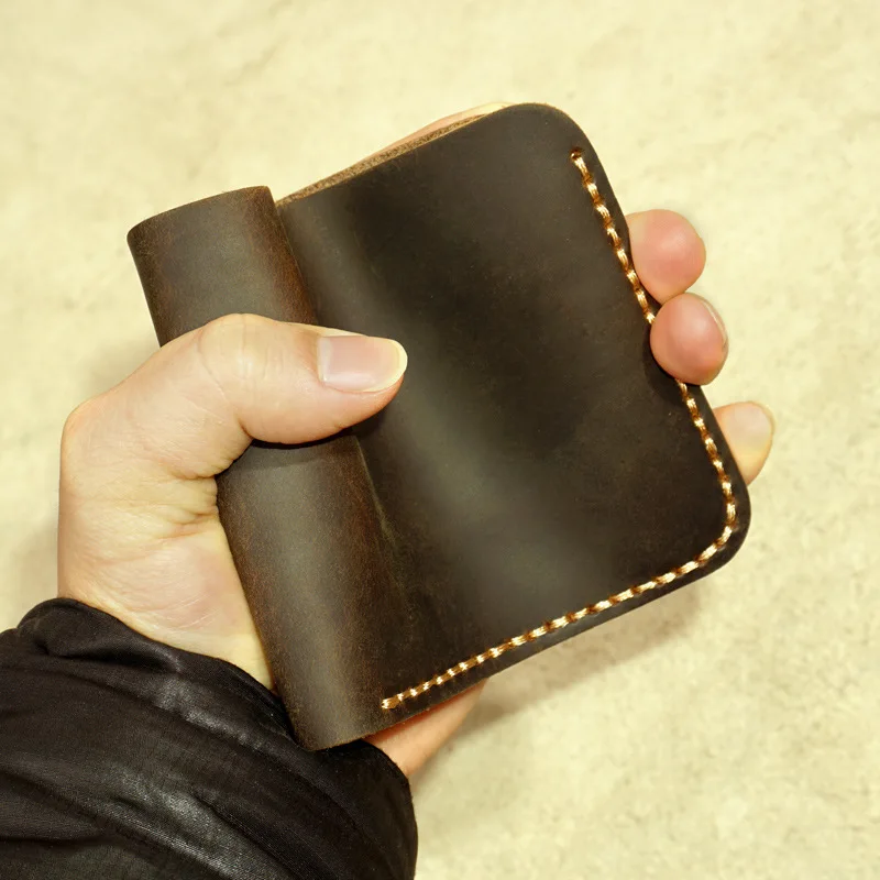 Handmade DIY Wallet For Men Boyfriend Husband Best Birthday Aniversary Day Gift Genuine Leather Purse Card Holder Vintage Style
