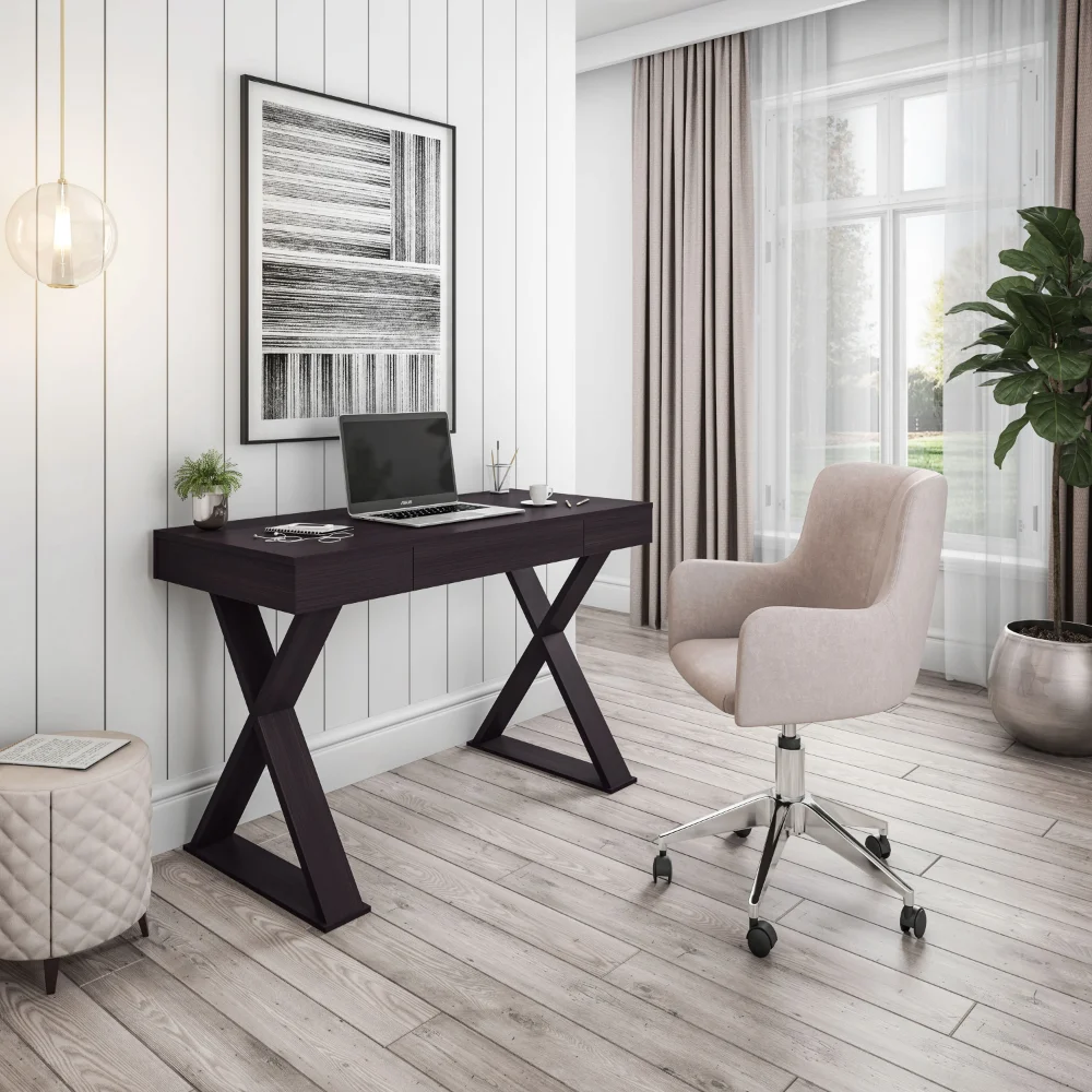 

Techni Mobili Trendy Writing Desk with Drawer, Espresso