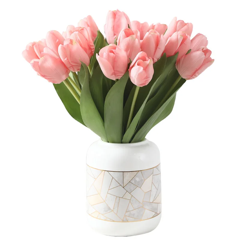 

1Pcs Tulip Artificial Flowers Real Touch Artificial Bouquet PU Fake Flowers for Wedding Decoration Flowers Home Garden Decor