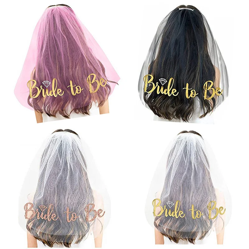 

Bride To Be Wedding Decoration Bridal Shower Veil Team Satin Sash Balloon Bachelorette Party Girl Hen Party Decorations Supplies