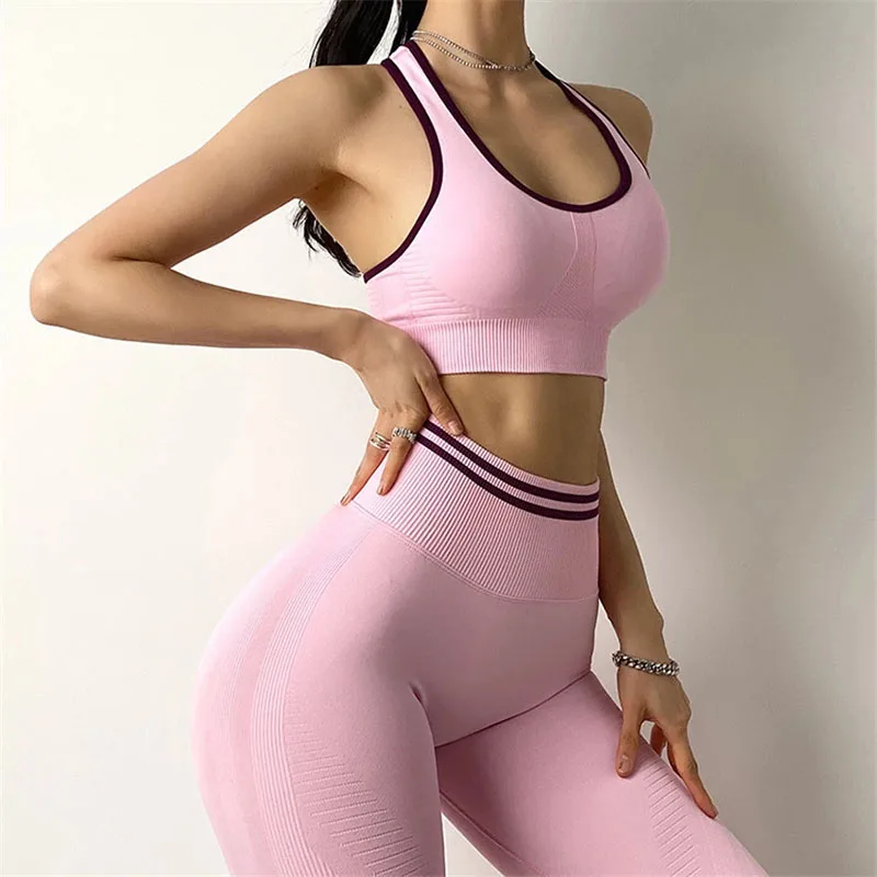 

2Pcs Ombre Seamless Yoga Set Women Suit Gym Workout Clothes Sport Bra Fitness Scrunch Squat Butt Leggings Yoga Active Suits