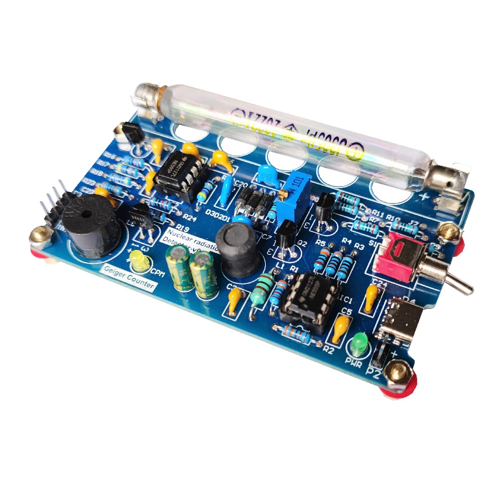 

Nuclear Radiation Meter Circuit Board Kit X γ β Rays Geiger Counter Radioactive Rays Radiation Dosimeter with Sound Light Alarm