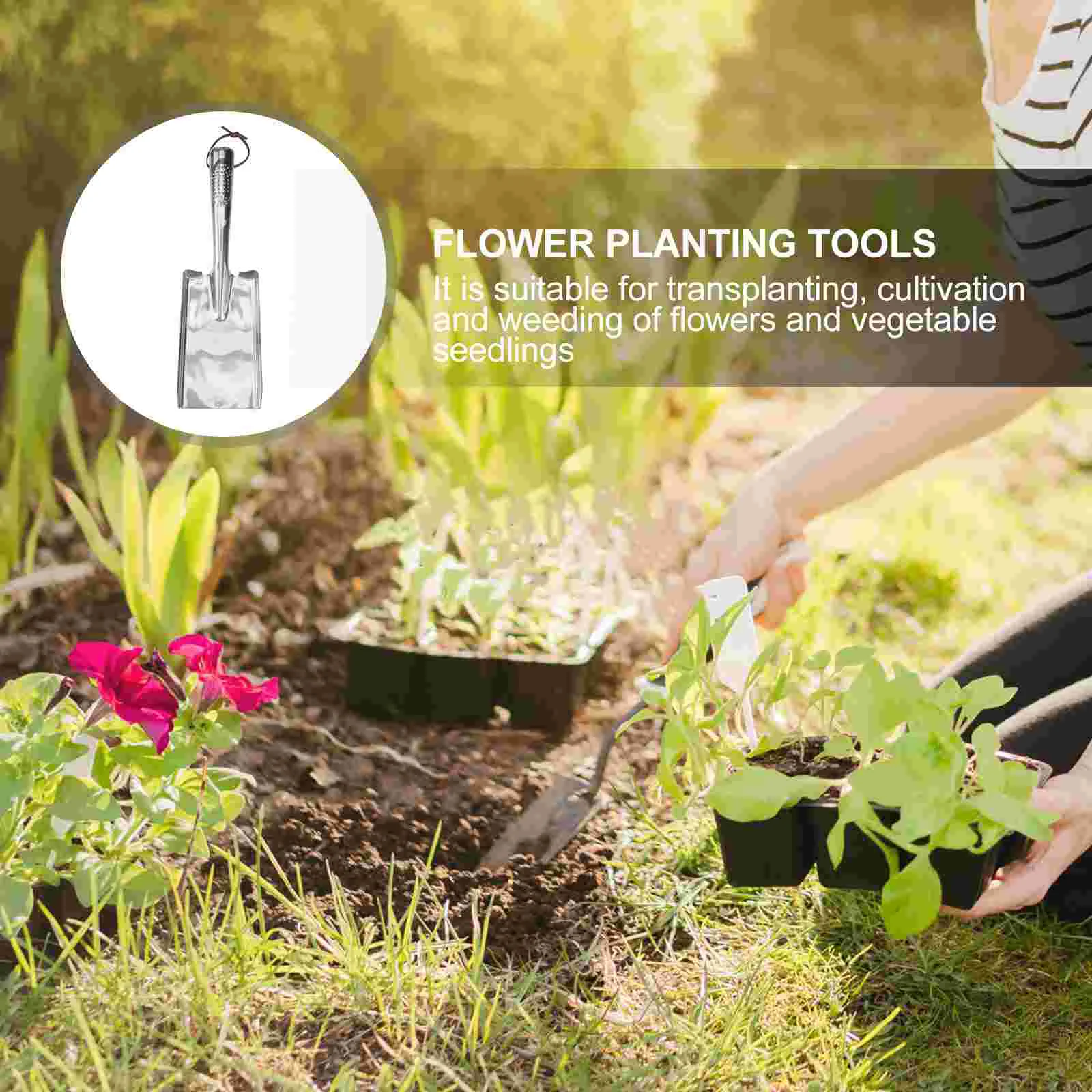 

Garden Planting Flower Hand Trowel Digging Soil Transplanting Mini Flat Accessories Vegetables Metal Potted Transplant