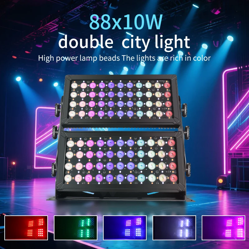 Фото 44x10 Вт/88x10 Вт 4 в 1 RGBW DMX светодиодный настенный светильник IP65 водонепроницаемый уличный сценический светильник подходит для церковного концерта, свадьбы, пар №5
