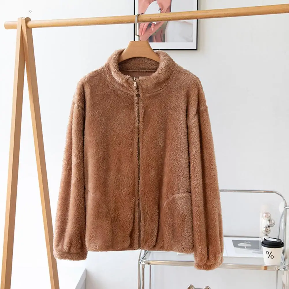 

Cozy Warm Outerwear Stylish Winter Coats for Women Soft Warm Protective with Stand Collar Zipper Closure Pockets Women