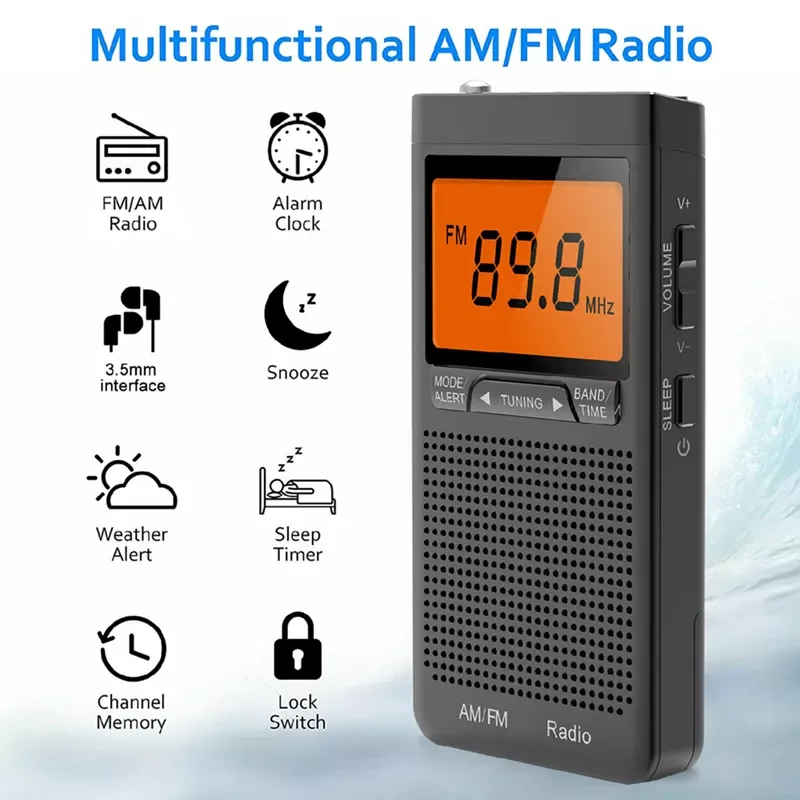 

Am Fm Weather Radio Portable Emergency Pocket Radio Mini Handheld Radio Receiver With Weather Warning NOAA AM FM Weather Radio