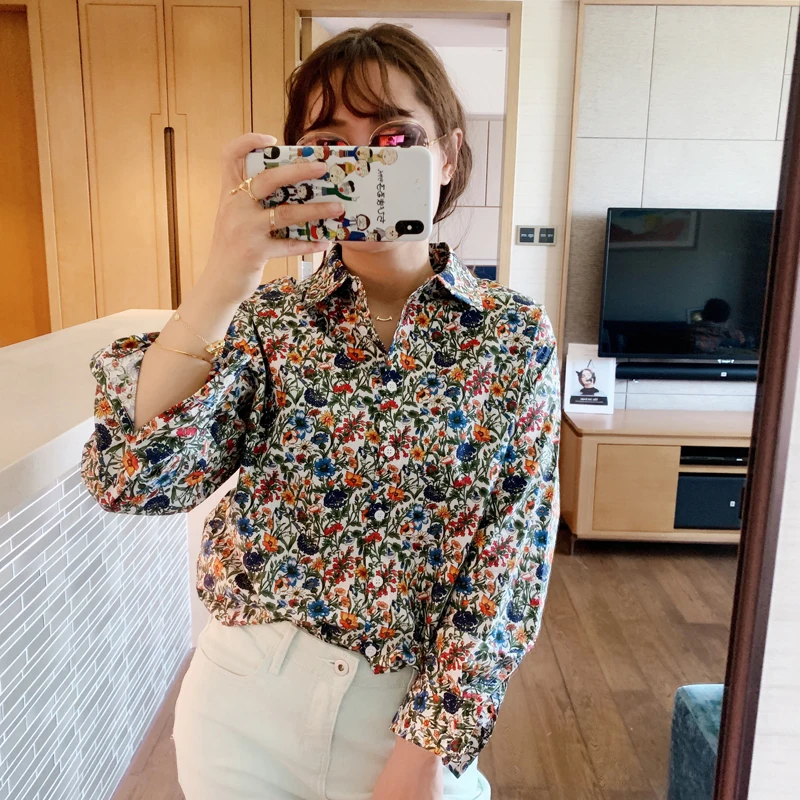 

Women Shirt Romantic Vintage Loose Bat Sleeve Shirt