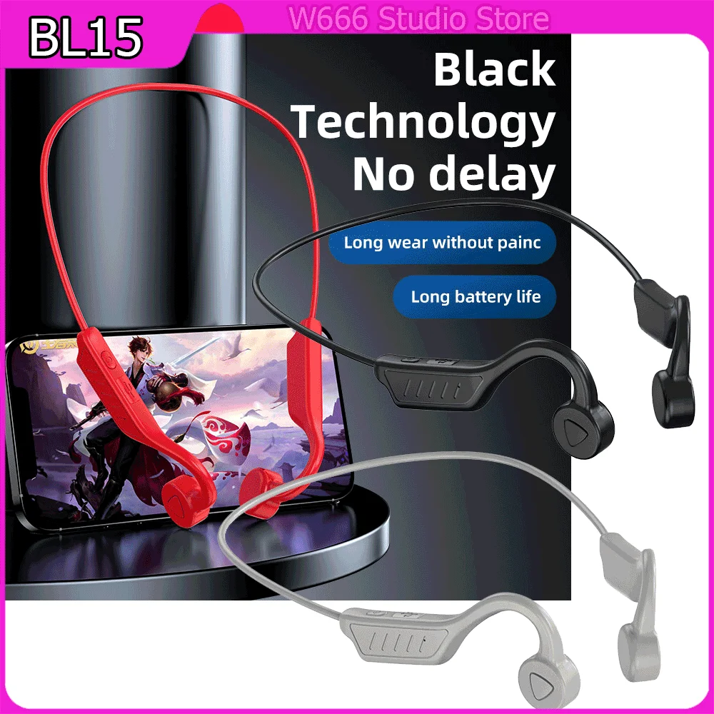 

Real Bone Conduction Headphones Bluetooth 5.2 Wireless Earphones Waterproof Sports Headset with Mic for Workouts Running Driving