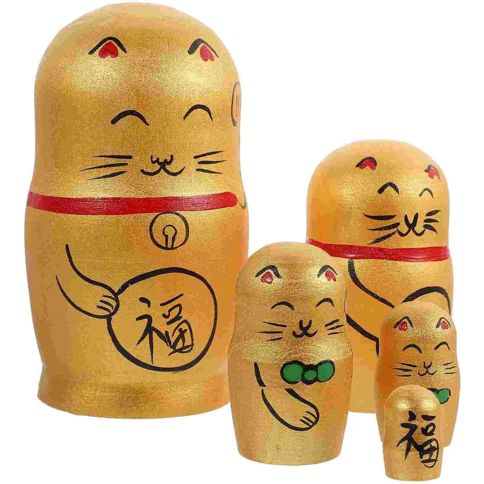 

Matryoshka Stackable Dolls Craft Russian Ornaments Wooden Crafts Nesting Decors