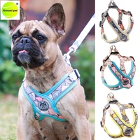 pet dog harness with rops small medium dog lead walking leashes adjustable pet chest strap fashion dog collar accessories