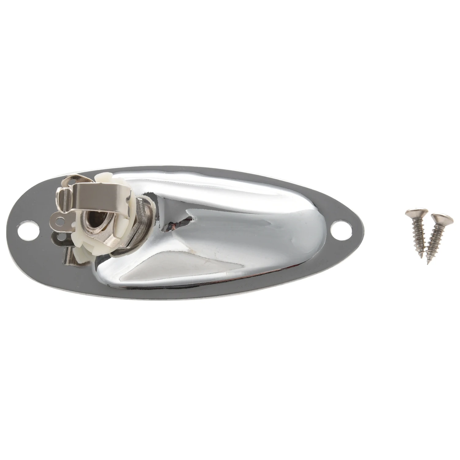 

1pcs Boat Guitar Jack 1/4 Inch Input Output Jack Plate Socket 6.35mm Chrome Silver for Strat Style Guitar Parts