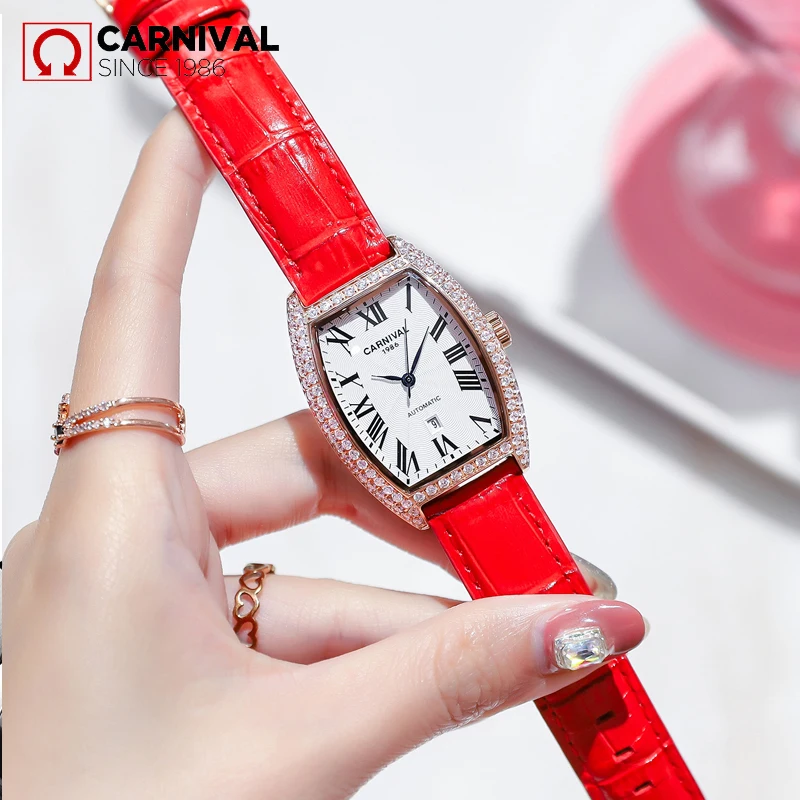 CARNIVAL Brand Fashion Automatic Watches For Women Luxury Mechanical Wristwatch Ladies Waterproof Dress Clock Relogio Feminino