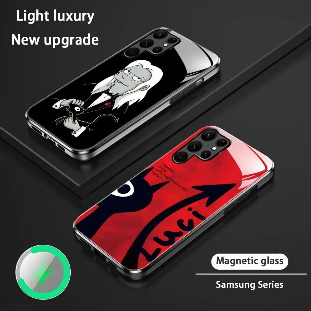 Фото Чехол для телефона Luci Disenchantment в стиле аниме для Samsung S26 S25 S24 S23 S22 S21 S20 Plus Ultra, стеклянный магнитный чехол №1