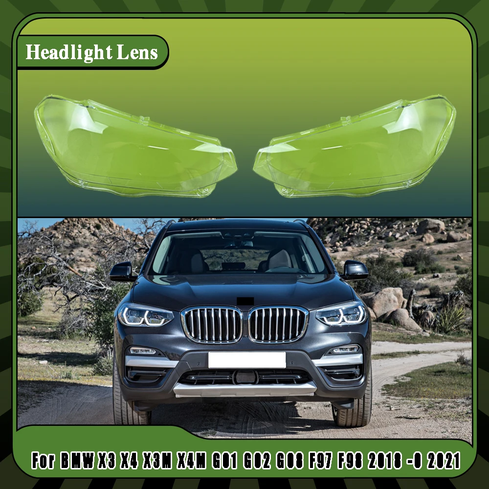 Фото Крышка фары автомобиля, передняя линза фары, стеклянный плафон для BMW X3 X4 X3M X4M G01 G02 G08 F97 F98 2018 2019 2020 2021 №1
