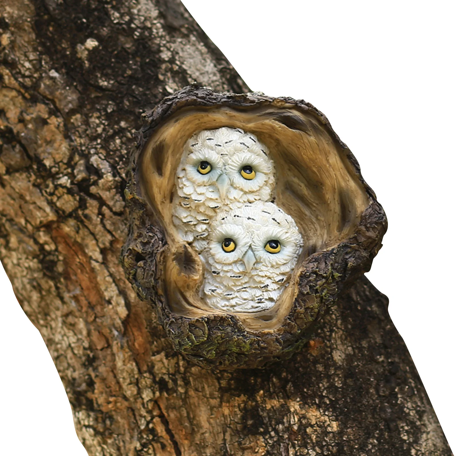 

Owl Garden Decor Statue Resin Tree Faces Decor Outdoor Nature Country Art Owl Figurine Holiday Ornament Housewarming Gift