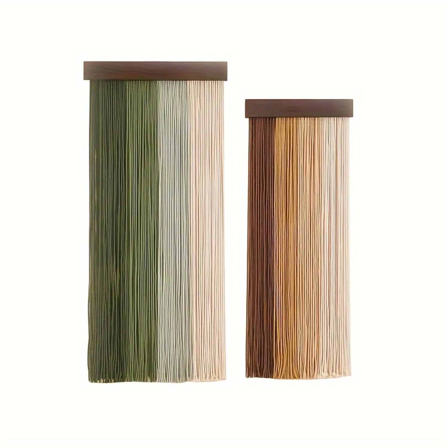 Набор настенных гобеленов с кисточками в полоску и космическую тематику —