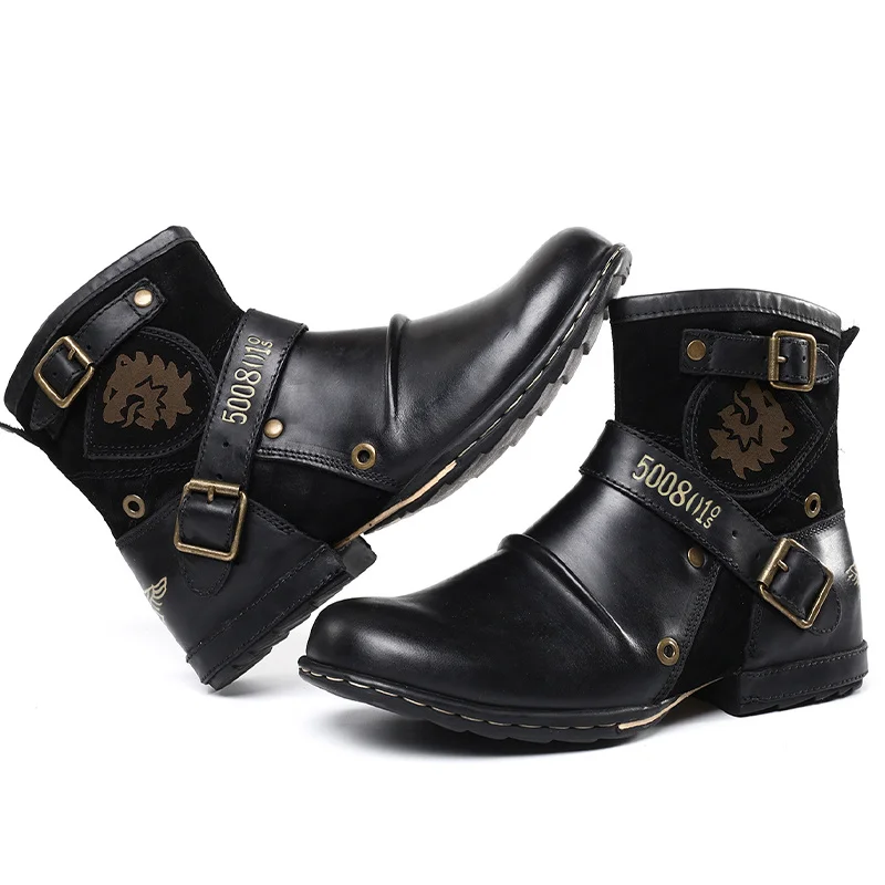 

Men's Boots Comfortable Vintage Ankle Boots Non-Slip Leather Shoes Men's Fashion Leather Boots Chaussures Casual En Cuir