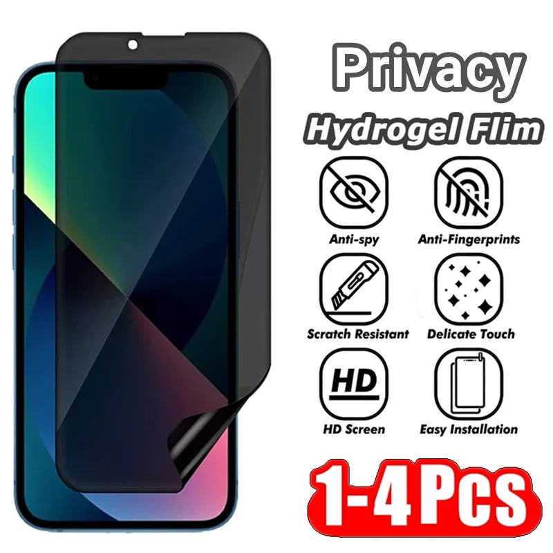 1-4Pcs Anti-Spy Hydrogel Film for IPhone 13 12 11 Pro Max 8 7 Plus Privacy Screen Protectors for iPhone 11 14 Pro XS MAX X XR SE