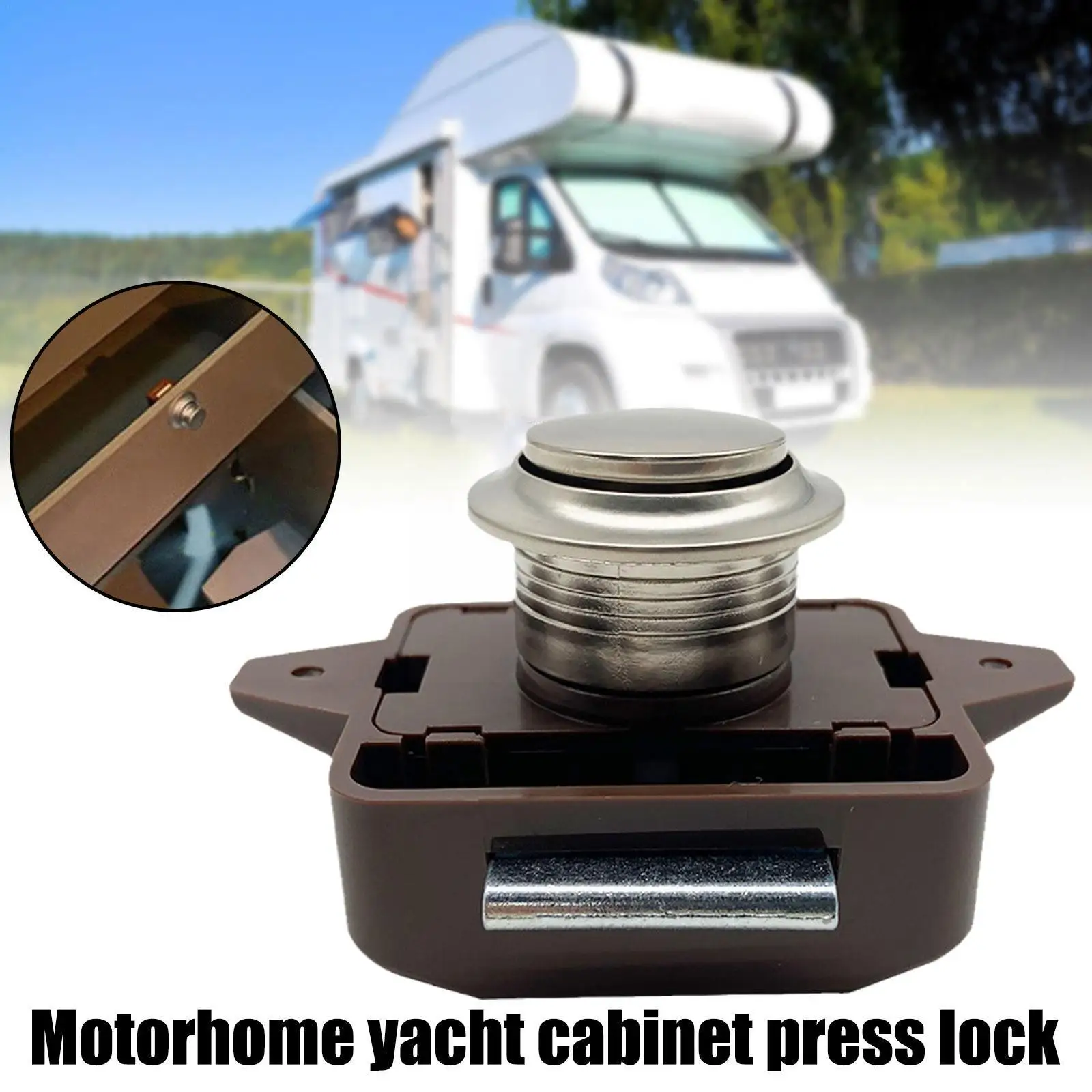 

Camper Car Push Lock Button Catch Lock Cupboard Door Cabinet Latch Knob Caravan Boat Push Car Camper RV Lock Motorhome Push D0W2