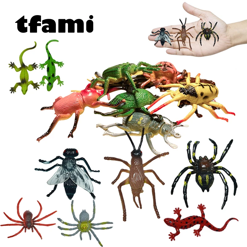 

3 набора, игрушки-насекомые TFAMI, паук, ящерица, жук, модель, игрушка для детей, модель насекомого, животные, игрушки высокого качества, игрушки ...