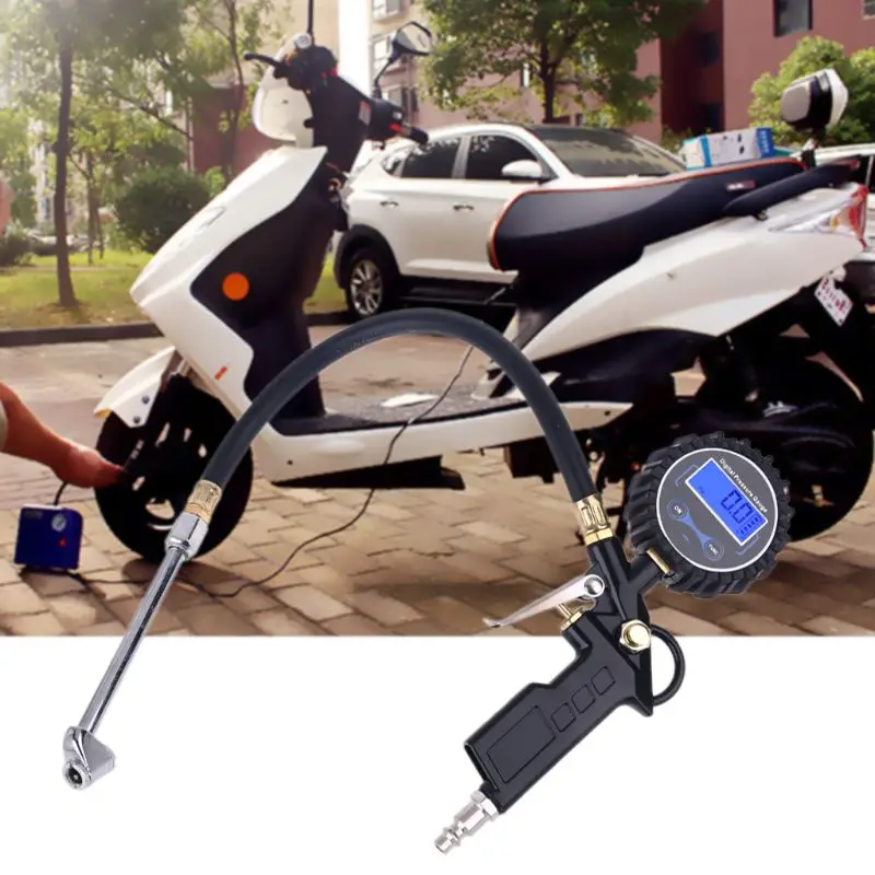 Модернизированный манометр для шин накачка с манометром светодиодный дисплей