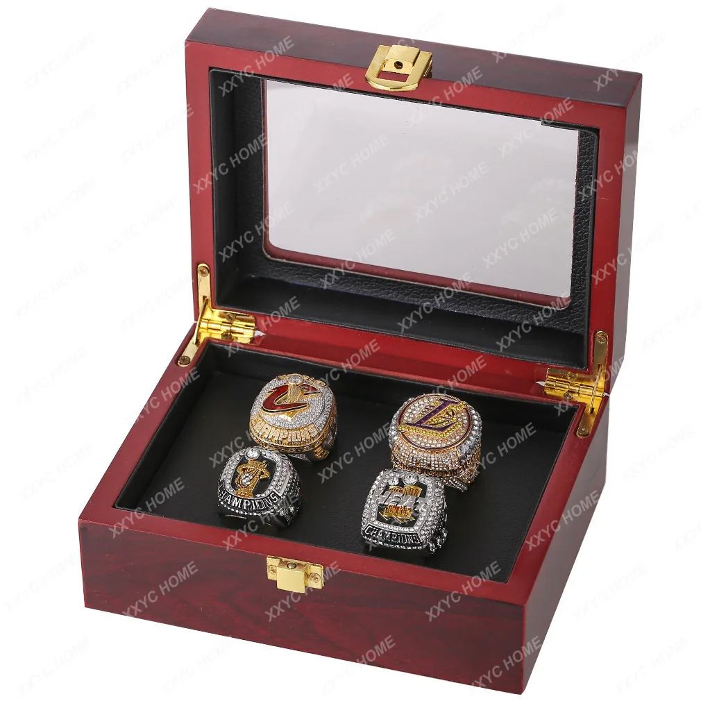 

4-Piece Set 2020 Lakers Knight Championship Ring Four Crown Ring Integrated Flip