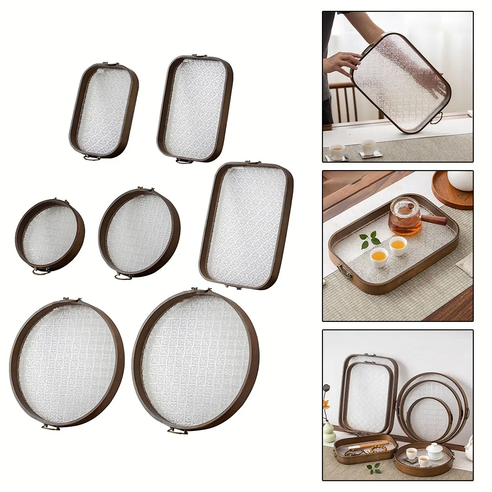 

Acrylic Serving Tray Fruit Pastry Tray Dried Fruit Dim Sum Saucer Tray Tea Storage Snack Tray Multi Size Basket Kitchen Supply