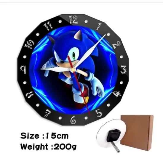 Новое поступление, настенные часы Sonic, ежик, аниме, часы, игрушки, экшн-фигурки, настенные украшения, часы для детей, подарки на день рождения (art.: 3920cf00432d2) - 3920cf00432d2