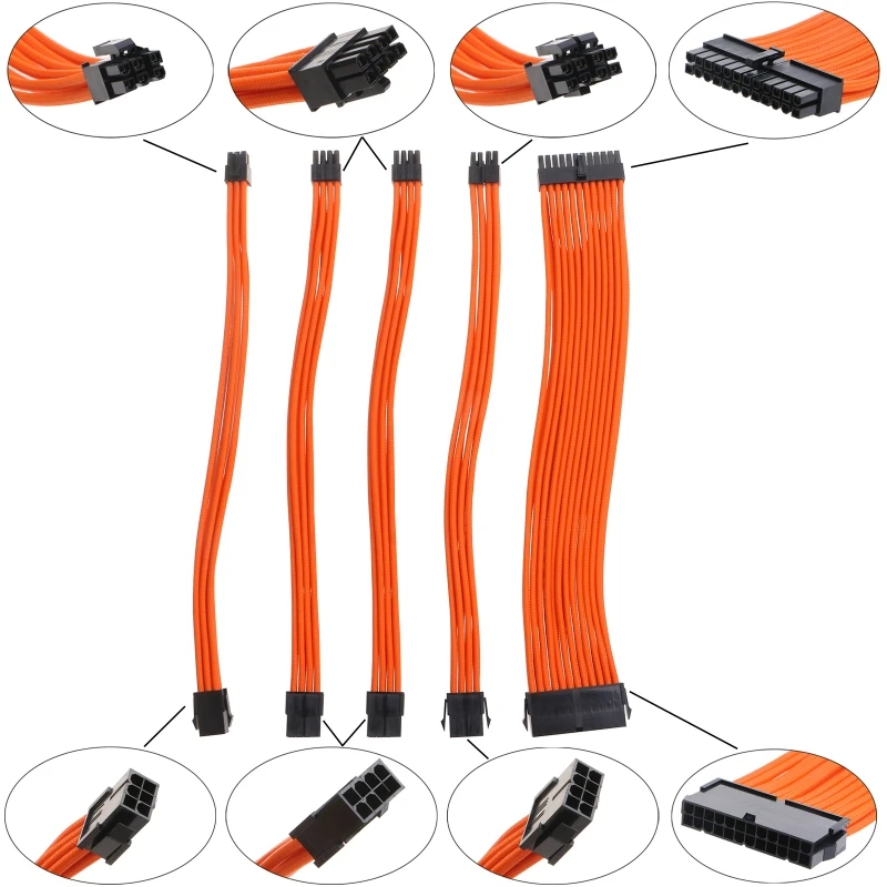 

PC Chassis Power Supply PSU Connectors 24Pin ATX 8P(4+4P ) EPS (2+6P)/ 6P PCIE 2022 New