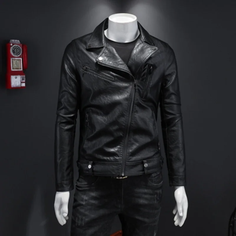 Classic Motorcycle Jackets Men Leather Natural Cowhide Thick Moto Winter and Autumn Man Waterproof