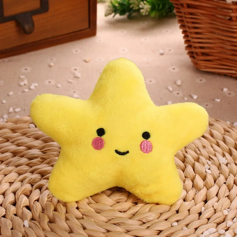 

Pet Bite Squeaky Toys Smile Star Shape Cute Stuffed Toys For Dogs Puppy Biting BB Sound Chew Squeaker Plush Toy For Cats Dog Pet