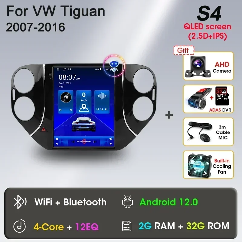 

Беспроводное радио CarPlay Android Auto для VW Volkswagen Tiguan 1 NF 2006-2016, автомобильный мультимедийный плеер, навигация, GPS, 2 Din, головное устройство