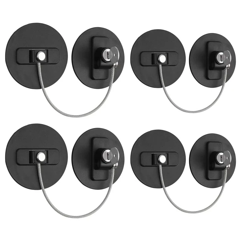 

Refrigerator Lock 4 Pack Freezer Door Lock Child Safety Cabinet Lock with 8PCS Keys for Refrigerator Drawer Cabinet