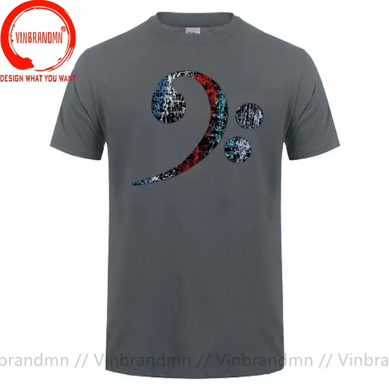 Винтажная футболка с эффектом потертого бас-ключа подарок для басовых игроков