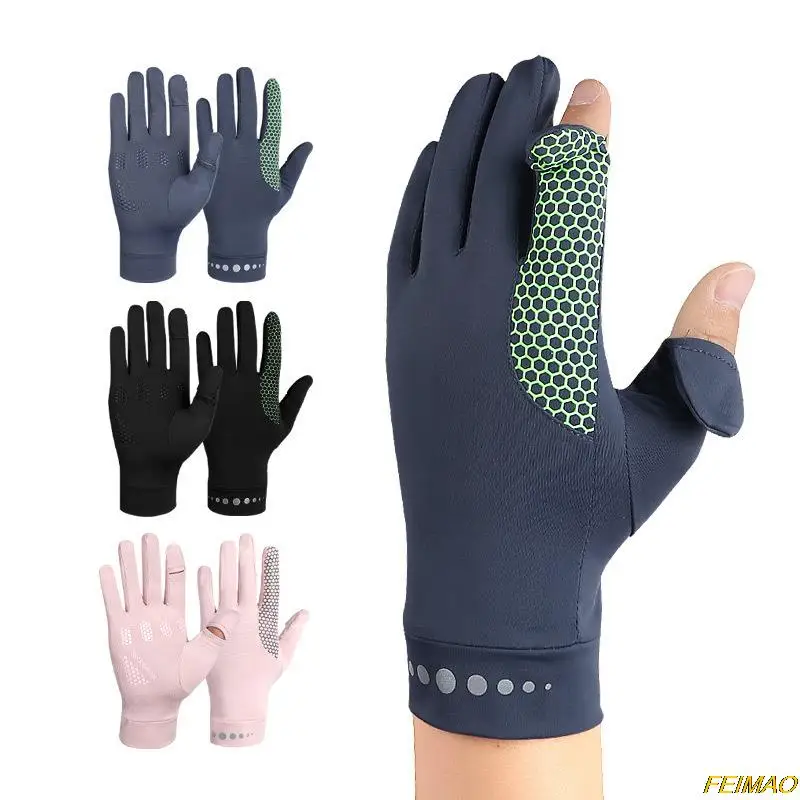 

Летние велосипедные перчатки с защитой от УФ-лучей, тонкие Нескользящие перчатки из вискозы для защиты экрана от солнца для занятий спортом...