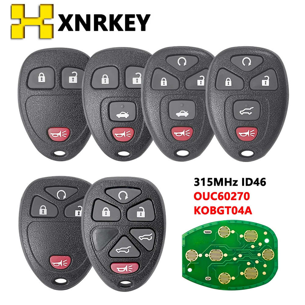 

XNRKEY OUC60270 Smart Remote Key 3 4 5 6 Button for Chevrolet Tahoe Traverse For GMC Chevy Silverado For Buick Hummer H3 315MHz