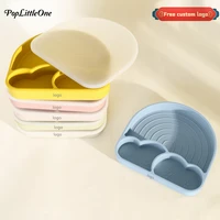 baby safe silicone dining plate suction dishes plate toddle training feeding sucker kawaii rainbow bowls childrens tableware