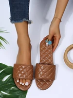 quilted single band slide sandals