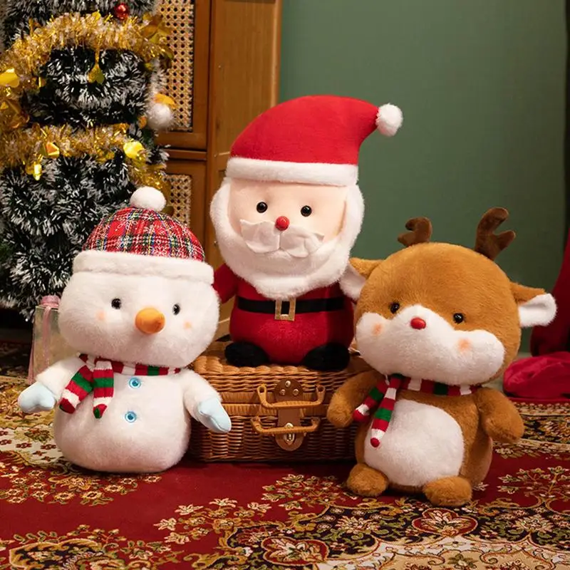 

Украшение в виде Санта-Клауса, снеговика, оленя, плюшевая игрушка, Рождественские куклы, подвеска на рождественскую елку, праздничный Декор Вечерние