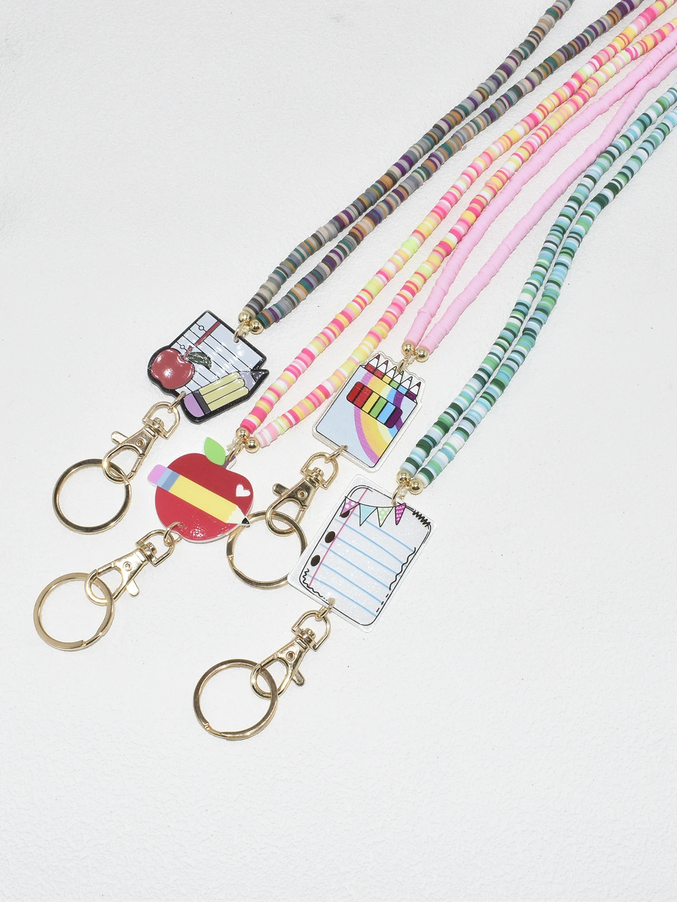 Б ​ Красочные бусины Heishi в стиле oho брелки-ремешки с подвеской виде яблока для