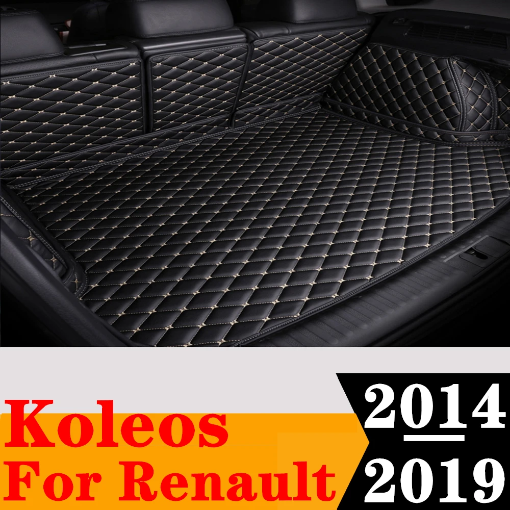 

Sinjayer Waterproof Highly Covered Car Trunk Mat Tail Boot Pad Carpet High Side Rear Cargo Liner For Renault Koleos 2014 15-2019