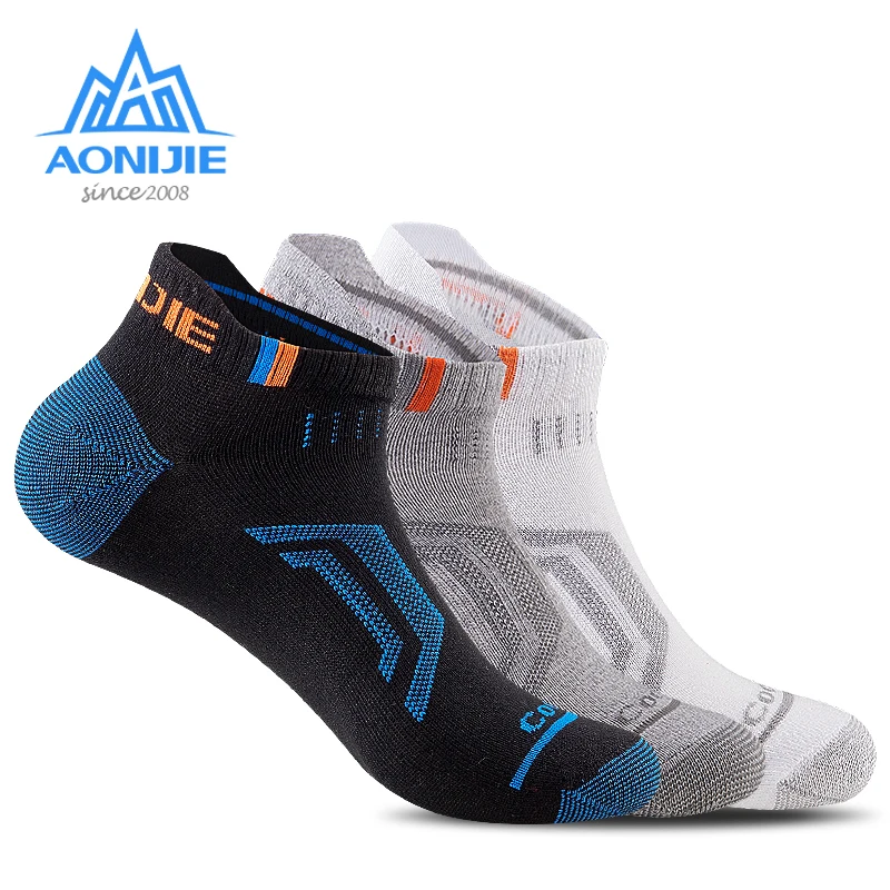 

AONIJIE Breathable Low Cut Sports Running Athletic Socks Quarter Compression Socks Heel Shield Cycling 3Pairs