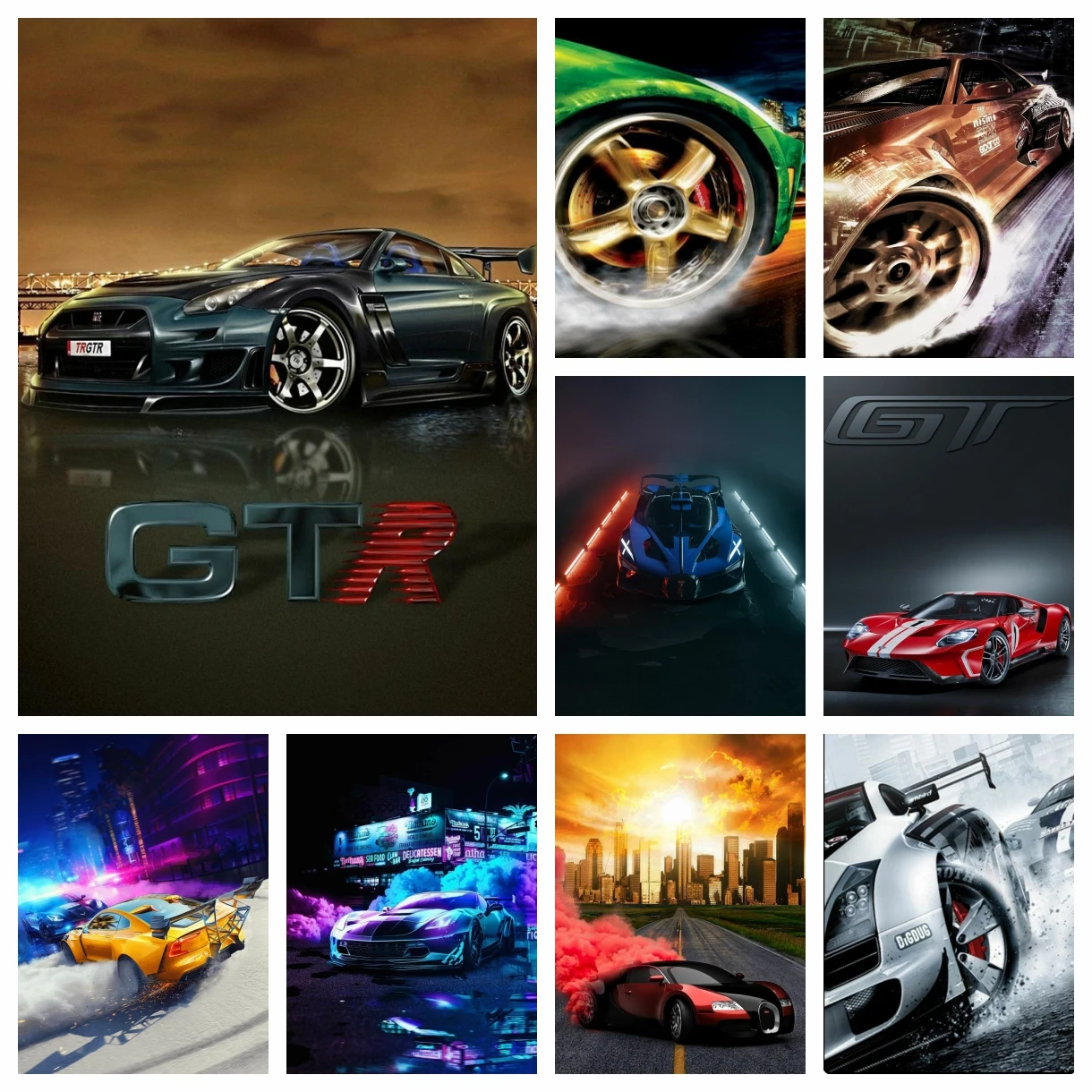 

5D алмазная живопись спортивный автомобиль GTR вышивка картина Мозаика Искусство вышивка крестиком картина для автомобиля