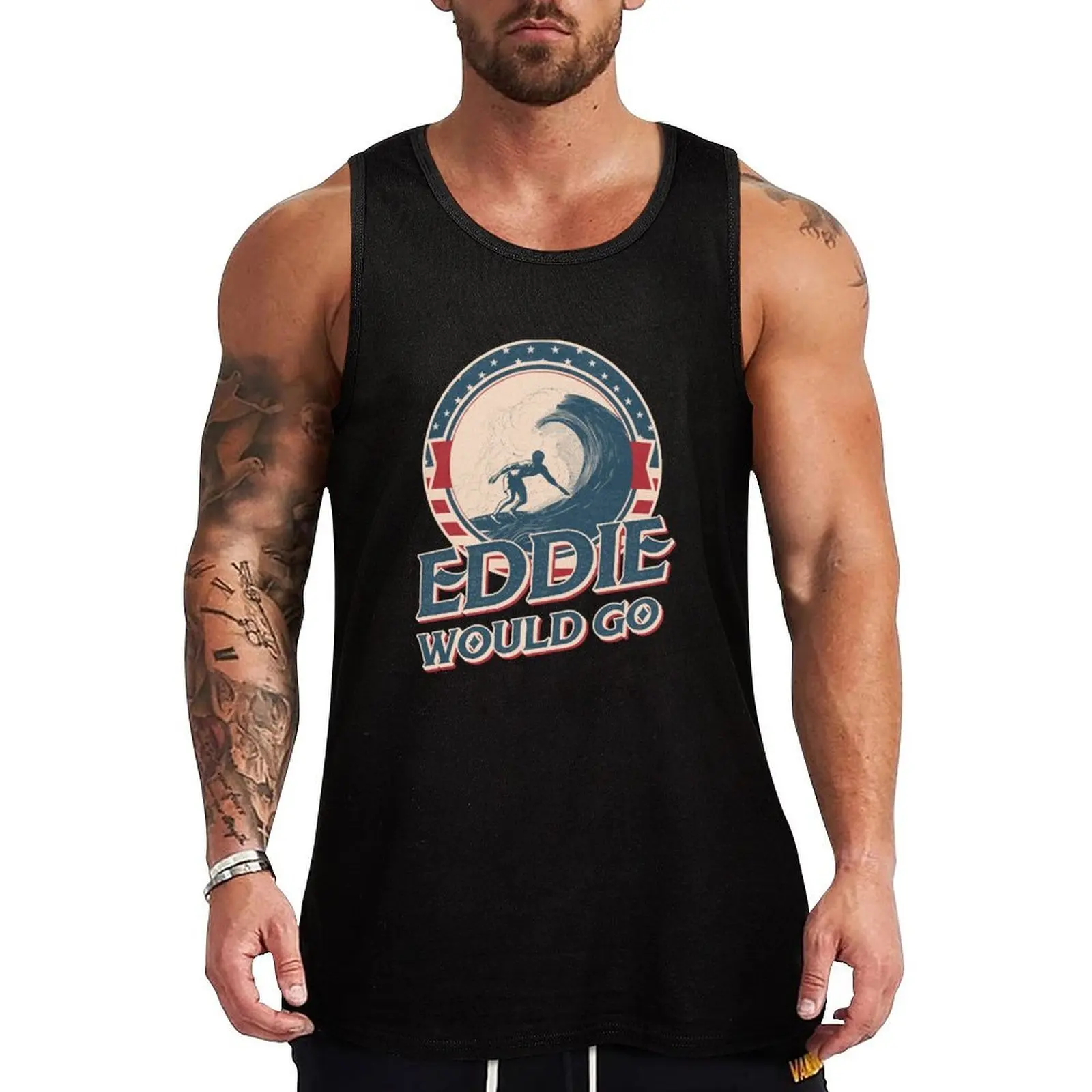 Фото Винтажная майка Eddie Would Go Surfing Legend Surf Aikau из мягкого хлопка, стандартный крой, базовая майка-футболка №1