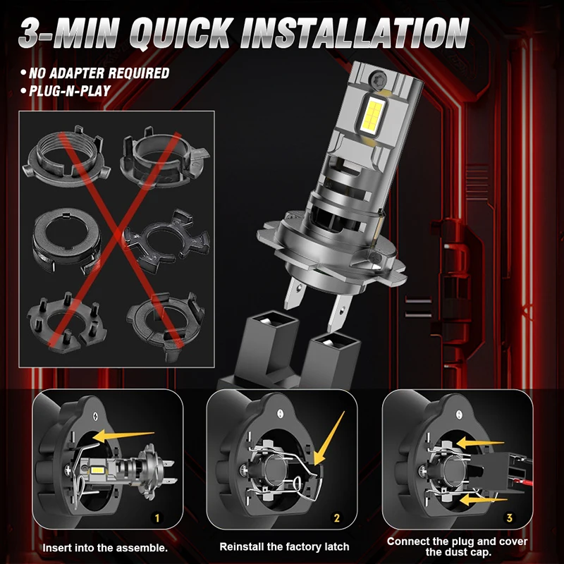 Dualvision H7 Беспроводной Миниатюрный Налобный Фонарь 7035 Csp 6000k Холодный Белый Свет